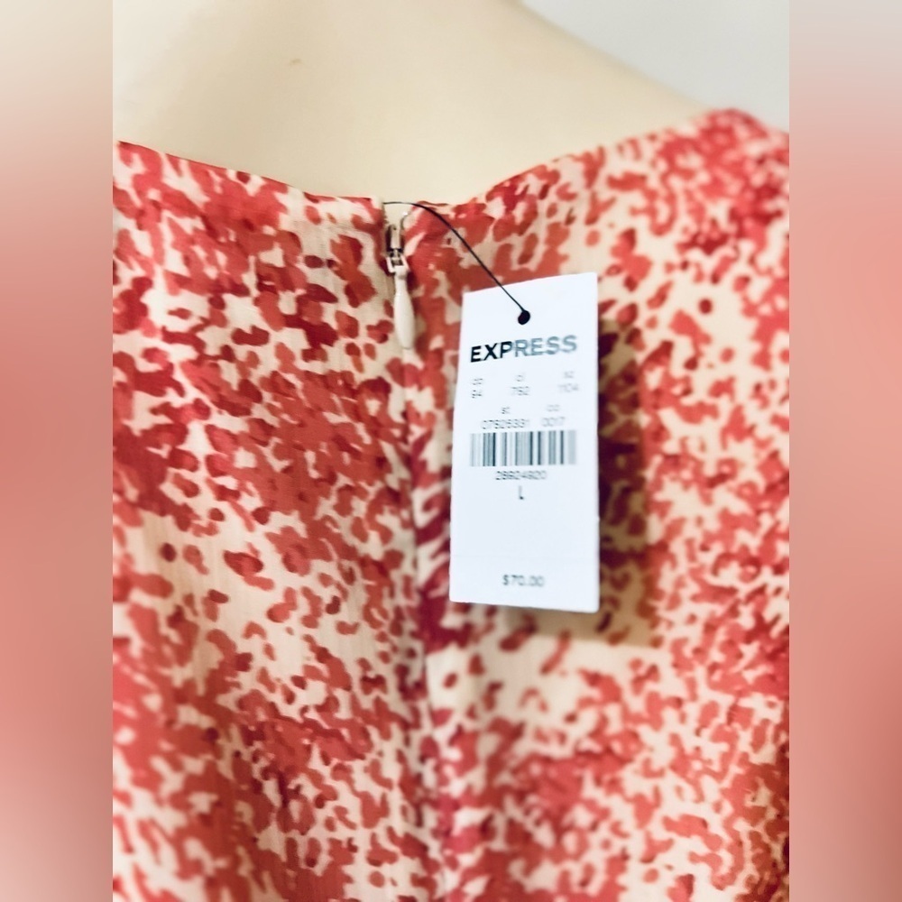 Express Paisley Ruffle Wrap Front Dress - Picture 8 of 16